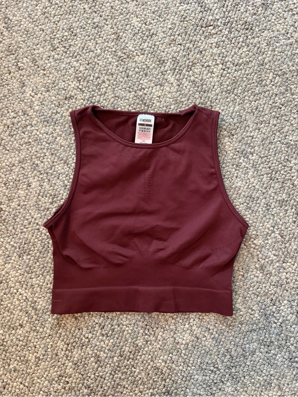 Gymshark Burgundy Seamless Crop Top
